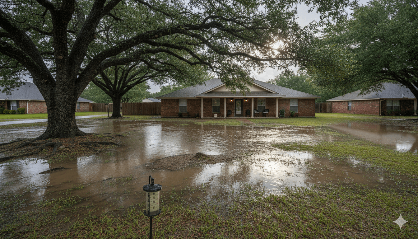 Flooding causing sewer backup in Conroe